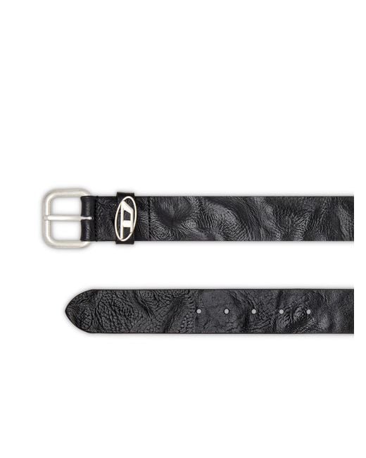 DIESEL White B-1Dr Oval D Loop Belt for men