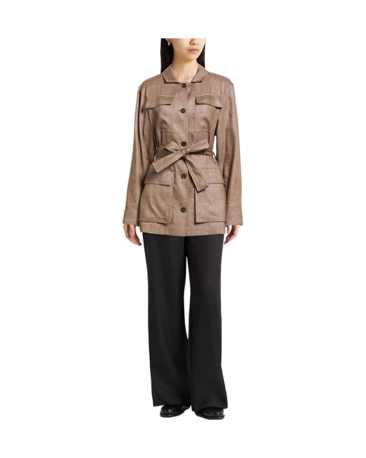 Brunello Cucinelli Brown Belted Jacket