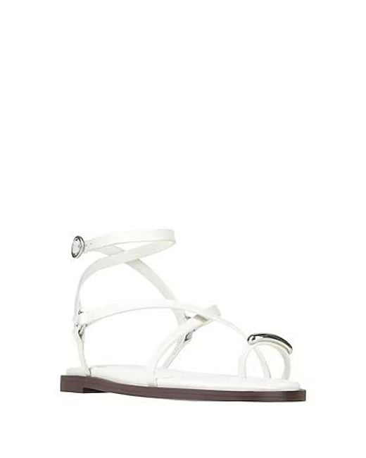 Rag & Bone White Toe Strap Flat Sandals