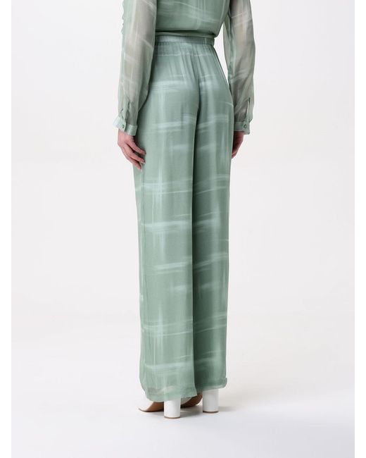 ARMANI EXCHANGE Green Abstract-Print Wide-Leg Trousers