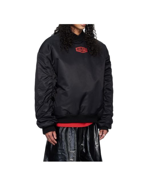 Lu'u Dan Black Unibomber Long-Sleeved Pullover for men
