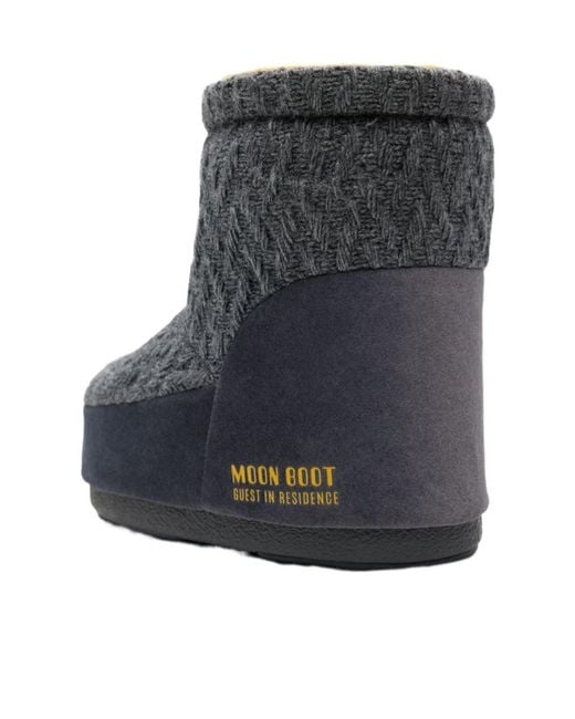 Moon Boot Gray X Guest Knitted Panel Snow Boots