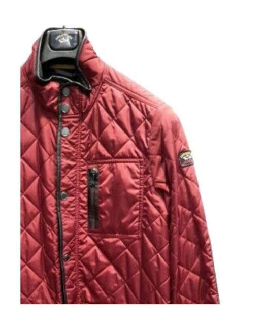 Paul & Shark Red High-Necked Quilted Padded Jacket for men