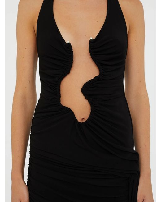 Christopher Esber Black Salacia Ruched Mini Dress