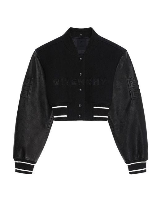 Givenchy Black 4G Cropped Bomber Jacket
