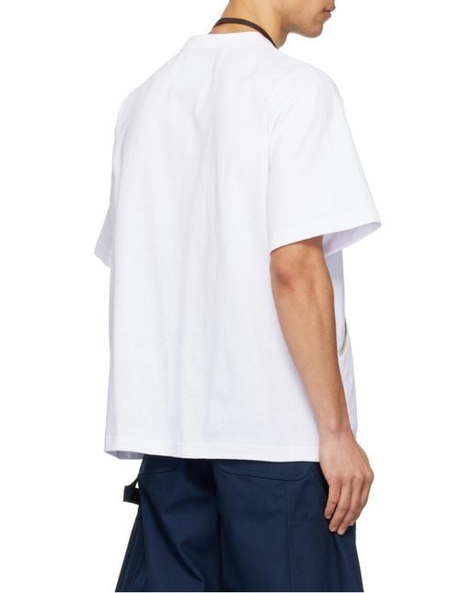 SACAI X CARHARTT WIP White Jersey T-Shirt for men
