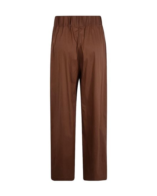 Semicouture Brown Casual Pants With Elastic Waist