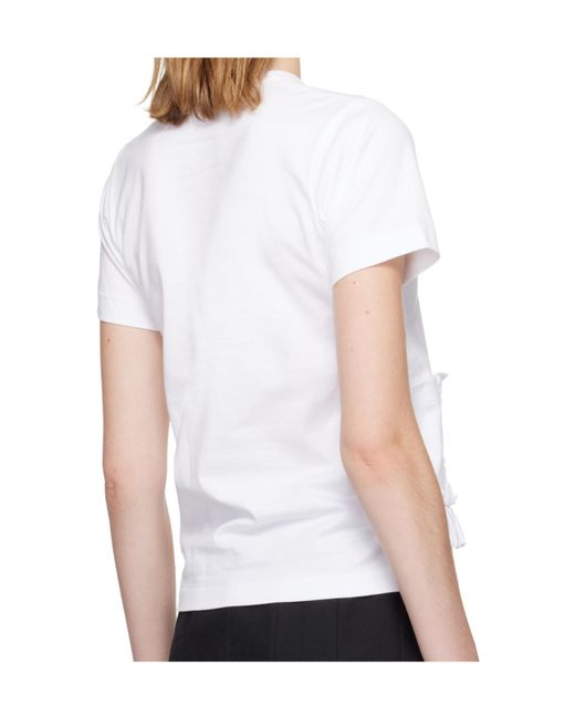 Comme des Garçons White Comme Des Garçons Girl Ruffle Pocket Crewneck T-Shirt
