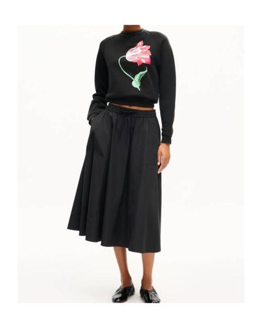 KENZO Black Tulip Detailed Crewneck Sweatshirt