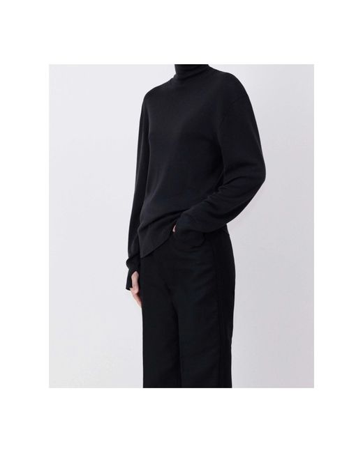 Lemaire Blue High-Neck Knitted Jumper