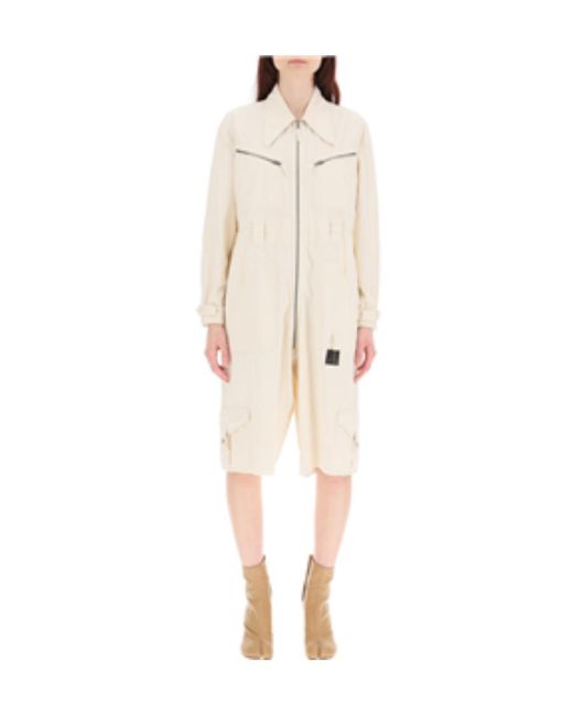 Maison Margiela Natural Pocket-Detail Knee-Length Playsuit
