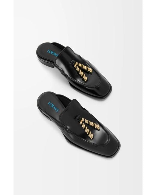 Loewe Black Edge Loafer Mules
