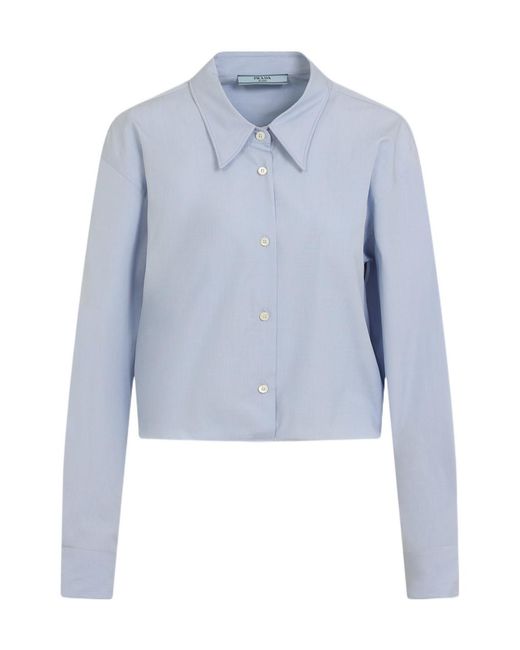 Prada Blue Fil-À-Fil Button-Up Shirt