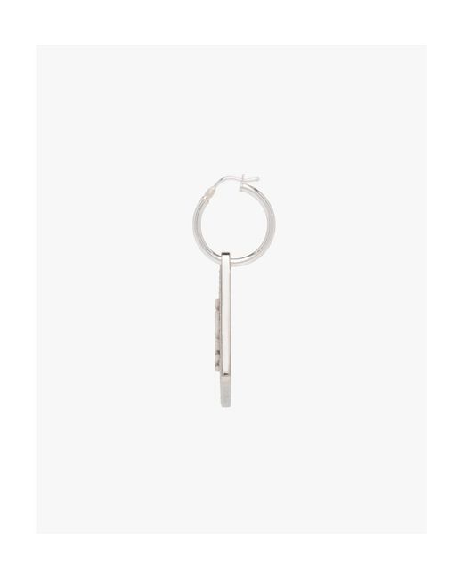 Prada White Crystal Logo Jewels Right Earring