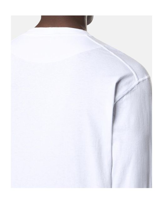 Stone Island White Slim-Fit Long-Sleeve T-Shirt With Compass Patch for men