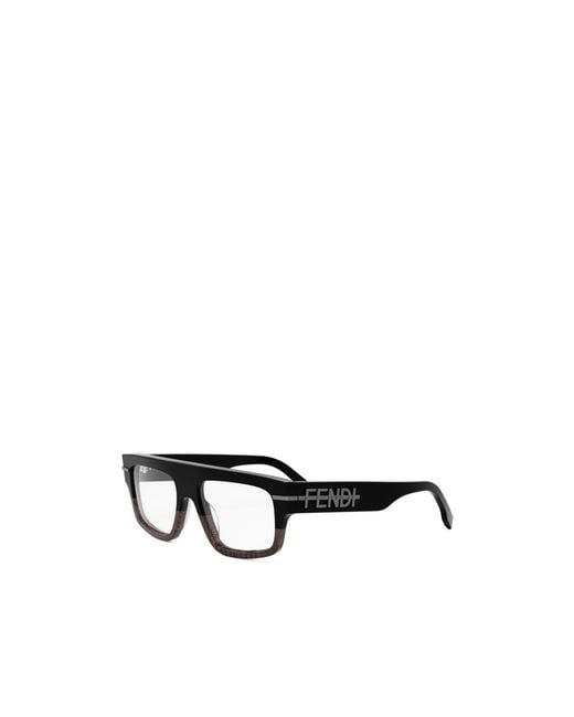 Fendi White Geometric Flat Mirror for men