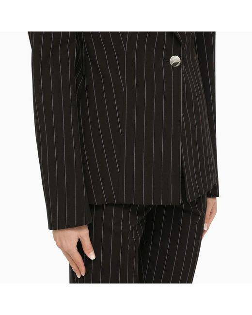 The Attico Blue The Single Breasted Striped Tailored Blazer