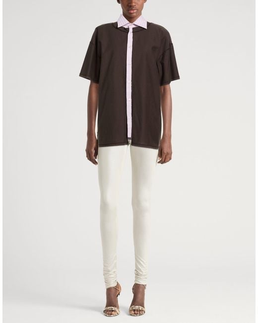 Maison Margiela Brown Color-Block Short-Sleeve Shirt