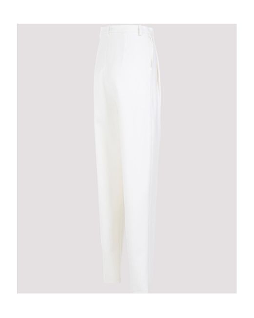 Magda Butrym White Pleated Pants