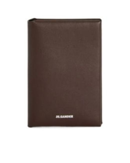 Jil Sander Brown Folded Passport Holder for men