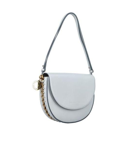 Stella McCartney Gray Frayme Medium Flap Shoulder Bag
