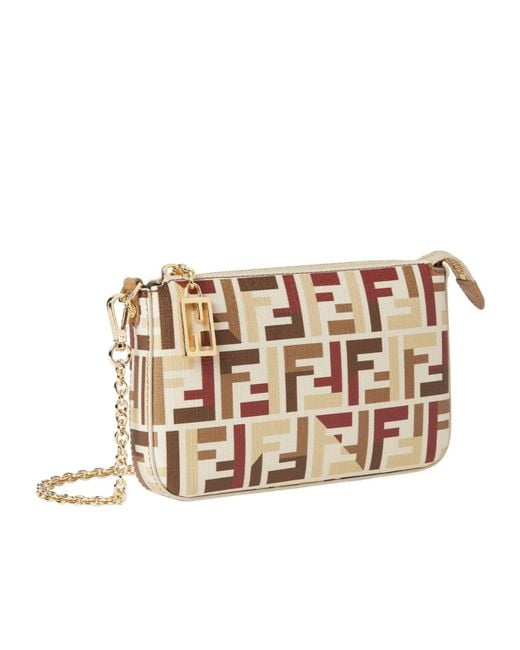 Fendi Natural Baguette Ff Printed Pouch
