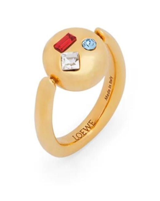 Loewe Metallic Anagram Pebble Ring