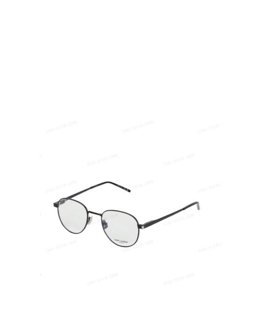 Saint Laurent White Round Metalframe Glasses for men