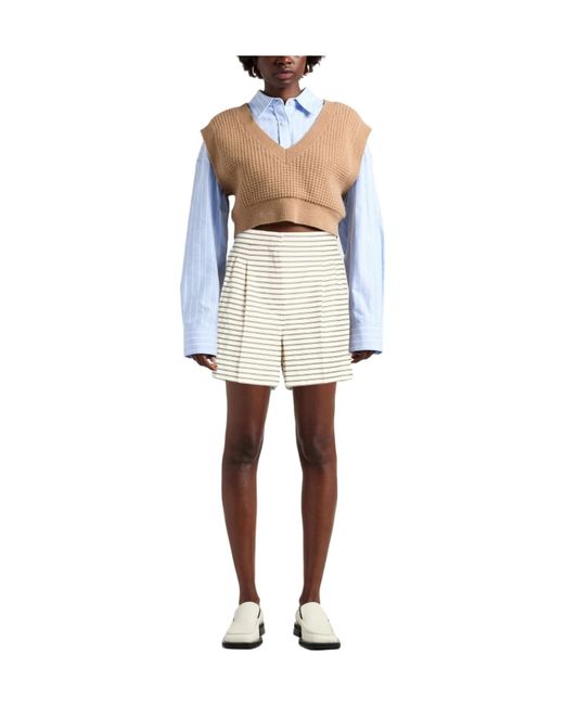 Max Mara Natural Striped Skort