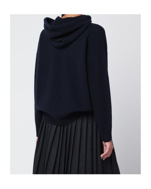 Roberto Collina Blue Hooded Sweater