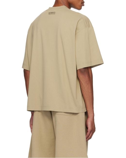 Vetements Natural Logo Printed Crewneck T-Shirt for men