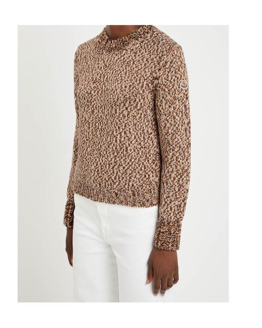 Moncler Brown Chunky Knit Wool Jumper