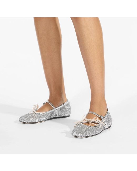 Jimmy Choo White 'Loli' Ballet Flats