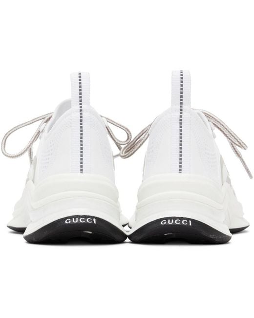 Gucci White Run Lace-Up Sneakers