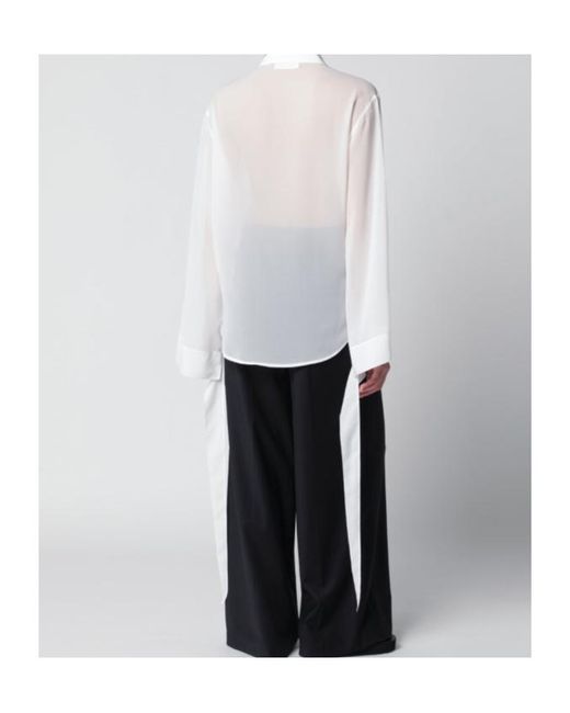 Frankie Shop White Tie-Detail Shirt