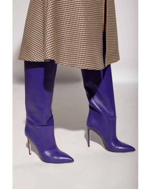 Paris Texas Blue Knee-High 100Mm Boots