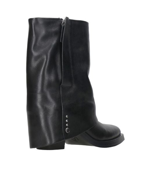 Ash Black Round-Headed Short Boots