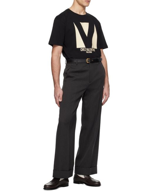 Valentino Black Chez -Printed Crewneck T-Shirt for men