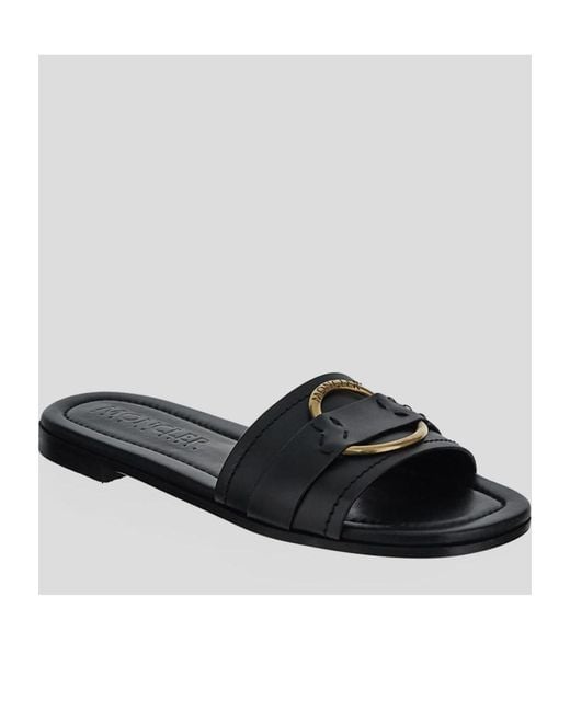 Moncler Black Bell Slip-On Slides