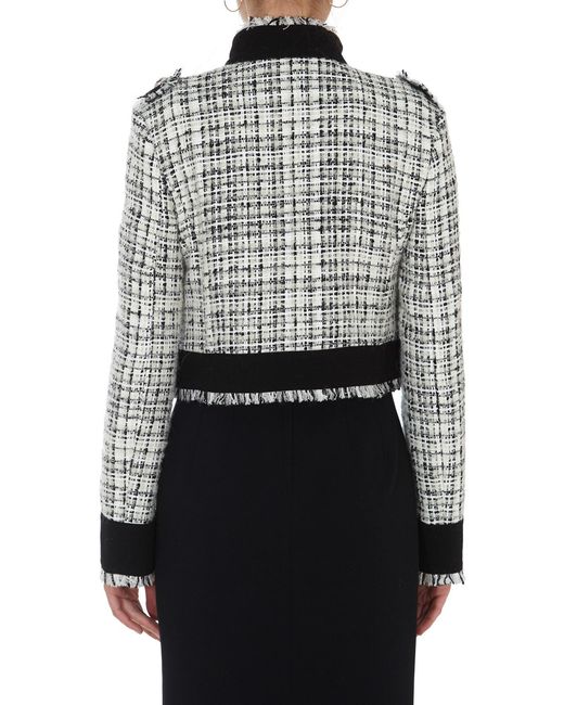 Dolce & Gabbana Black Cropped Tweed Jacket