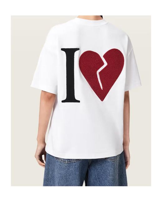 AllSaints White Heart Etta Oversized T-Shirt