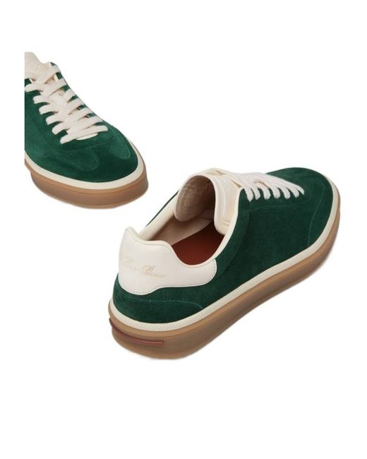 Loro Piana Green Low-Top Lace-Up Sneakers