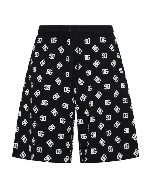 Dolce & Gabbana Blue All-Over Dg Printed Drawstring Shorts for men