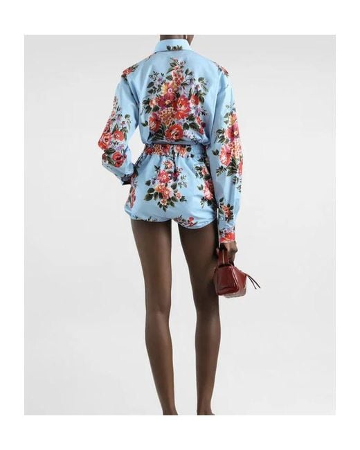 Dolce & Gabbana Blue Floral Printed Shorts