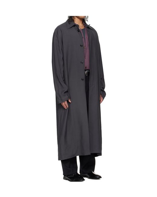 Our Legacy Blue Cloak Collared Trench Coat for men