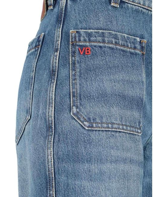 Victoria Beckham Blue Distressed Regular Fit Jeans