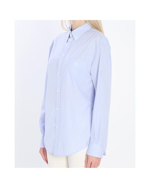 Céline Blue Triomphe Striped Shirt
