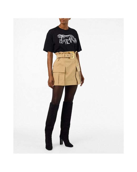 Balmain Natural Skirt With Belt Decoration