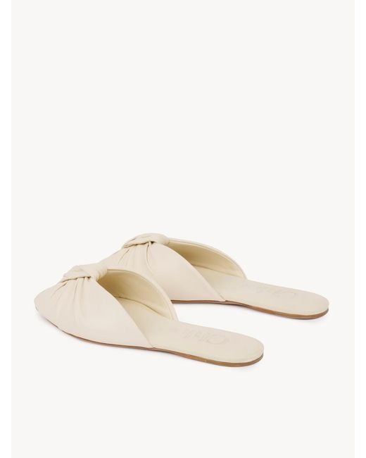 Chloé White Chloé Suzie Knotted Flat Mules