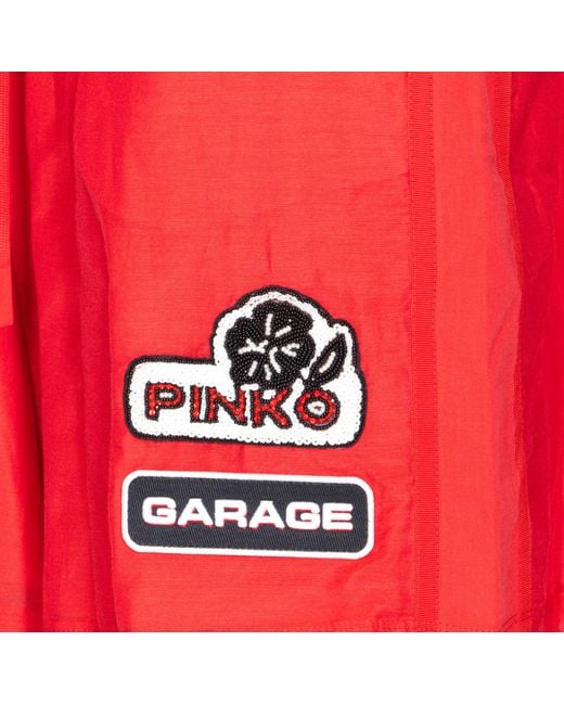 Pinko Red Logo Patch Wide Leg Bermuda Shorts